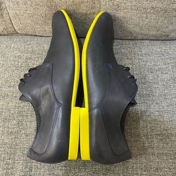 CAMPER Navy Blue Yellow Leather Loafers Men’s Size 45 main image 7